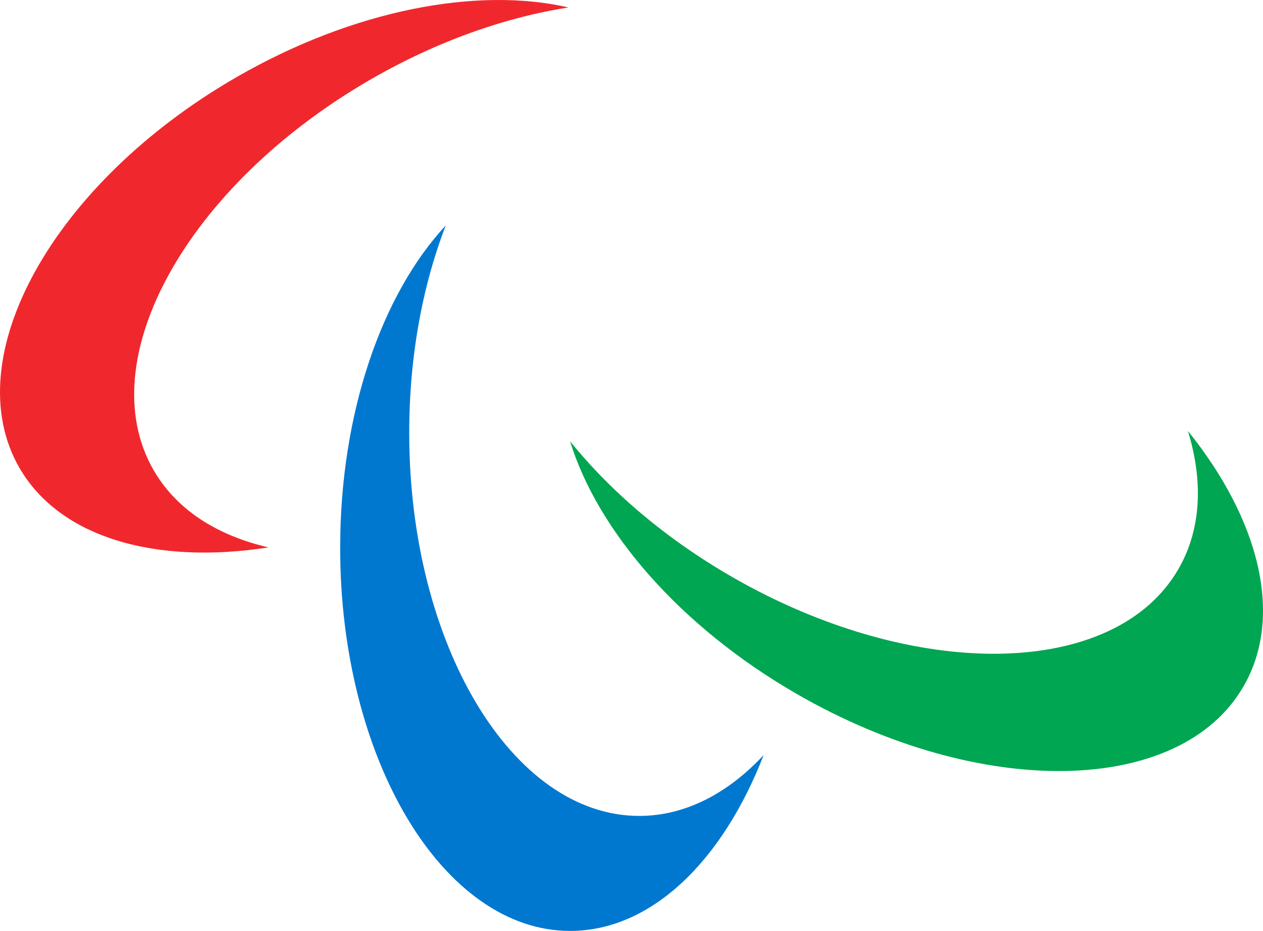 Paralympics logo consisting of red blue and green swathes